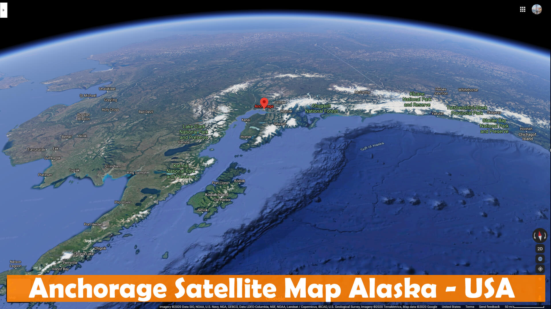 Anchorage Satellite Map Alaska   USA